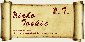 Mirko Toskić vizit kartica